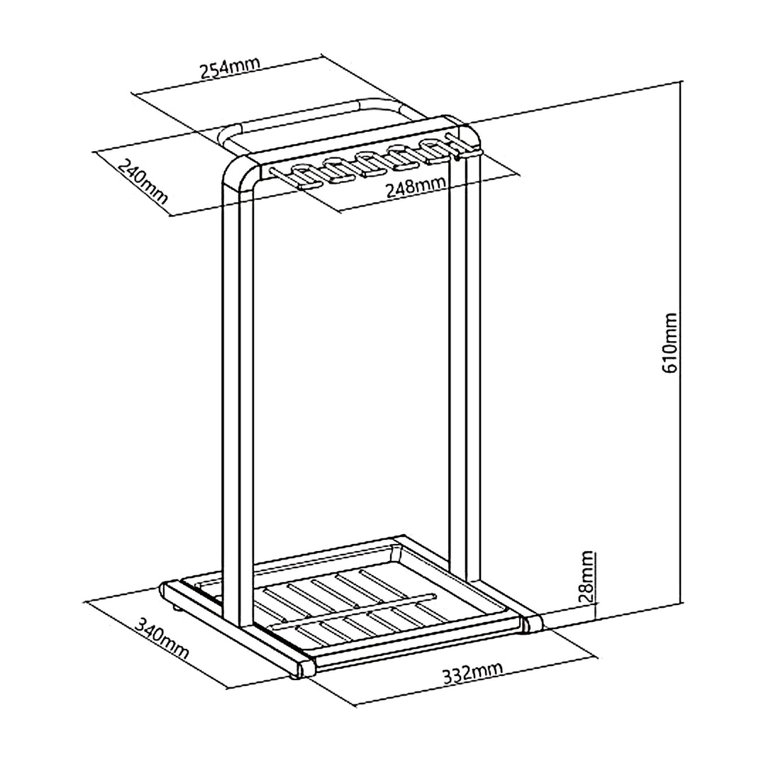 Portaombrelli compatto Maclean, 332x340x610 mm, MC-472