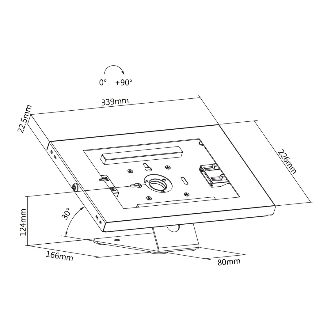 Supporto per tablet Maclean Advertising, supporto da parete/ufficio con blocco, 9,7"-11", iPad/iPad Air/iPad Pro, Samsung Galaxy Tab A/Tab A7/Tab S6 Lite, MC-475W