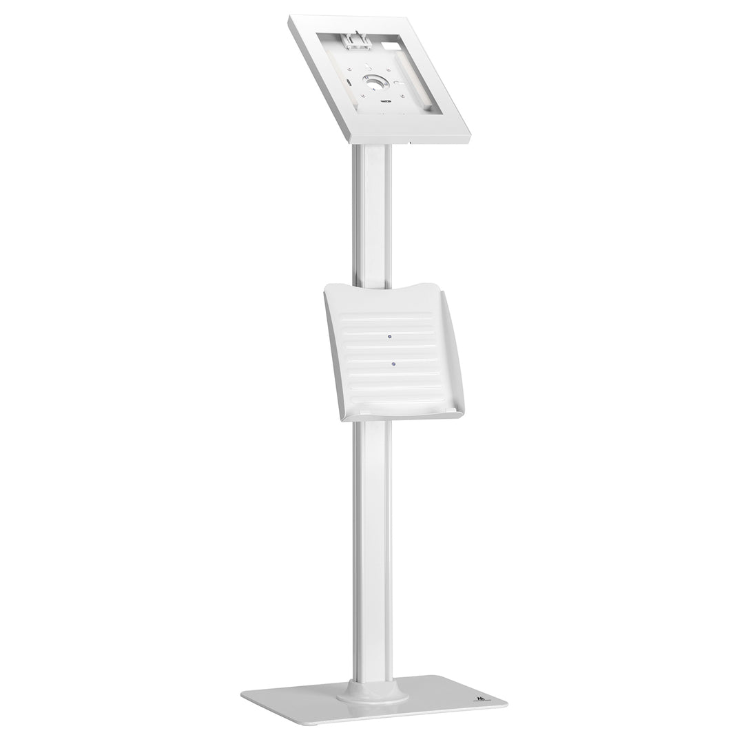 Supporto pubblicitario per tablet Maclean, montaggio a pavimento con dispositivo di blocco, 9,7"-11", iPad/iPad Air/iPad Pro, Samsung Galaxy Tab A/Tab A7/Tab S6 Lite, MC-476W