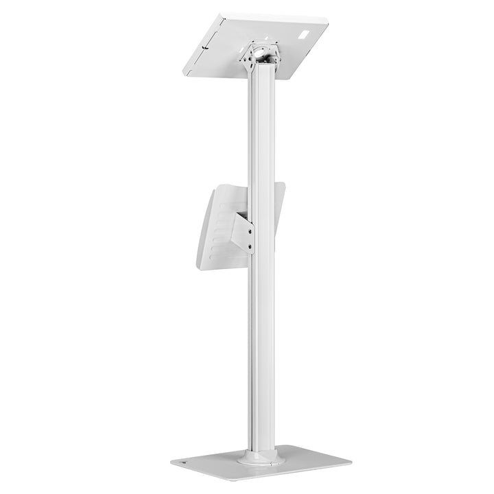 Supporto pubblicitario per tablet Maclean, montaggio a pavimento con dispositivo di blocco, 9,7"-11", iPad/iPad Air/iPad Pro, Samsung Galaxy Tab A/Tab A7/Tab S6 Lite, MC-476W