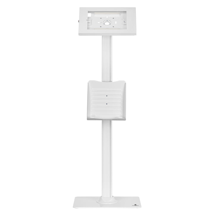 Supporto pubblicitario per tablet Maclean, montaggio a pavimento con dispositivo di blocco, 9,7"-11", iPad/iPad Air/iPad Pro, Samsung Galaxy Tab A/Tab A7/Tab S6 Lite, MC-476W