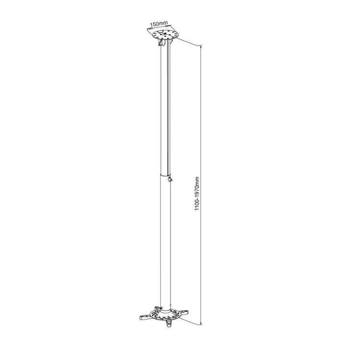 ART P-104B supporto per proiettore 110-197 cm nero