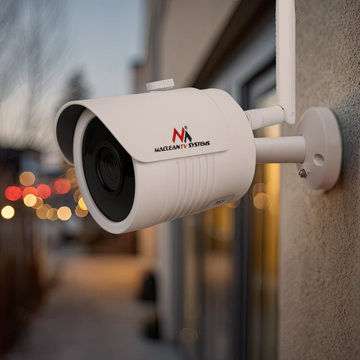 Maclean MCTV-516 Telecamera IP IPC WiFi 5MPx per esterni, a tubo, CMOS 1/2,5", H.264/H.264+/H.265/H.265+/JPEG/AVI, Onvif