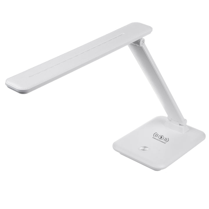 Maclean  MCE616W Lampada da tavolo LED dimmerabile Lampada da scrivania 9W con caricatore Qi a induzione