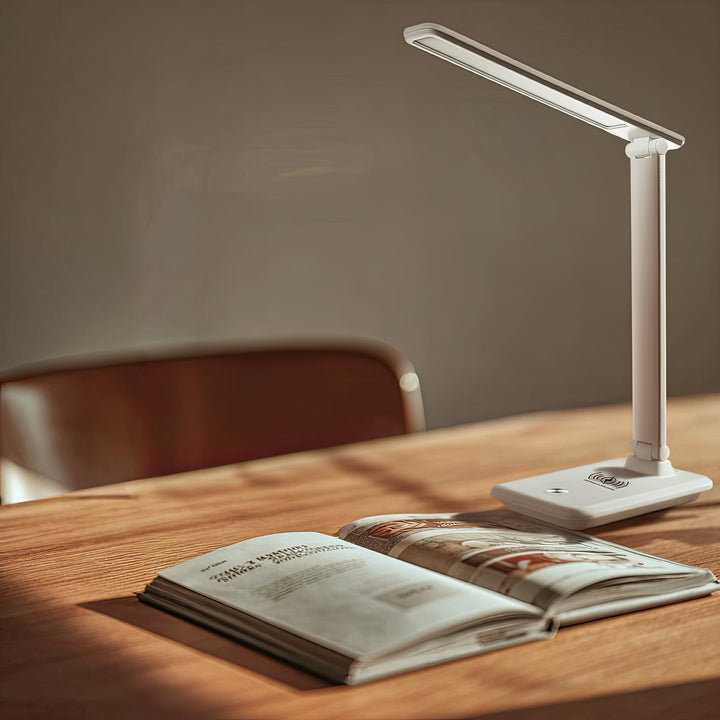 Maclean  MCE616W Lampada da tavolo LED dimmerabile Lampada da scrivania 9W con caricatore Qi a induzione