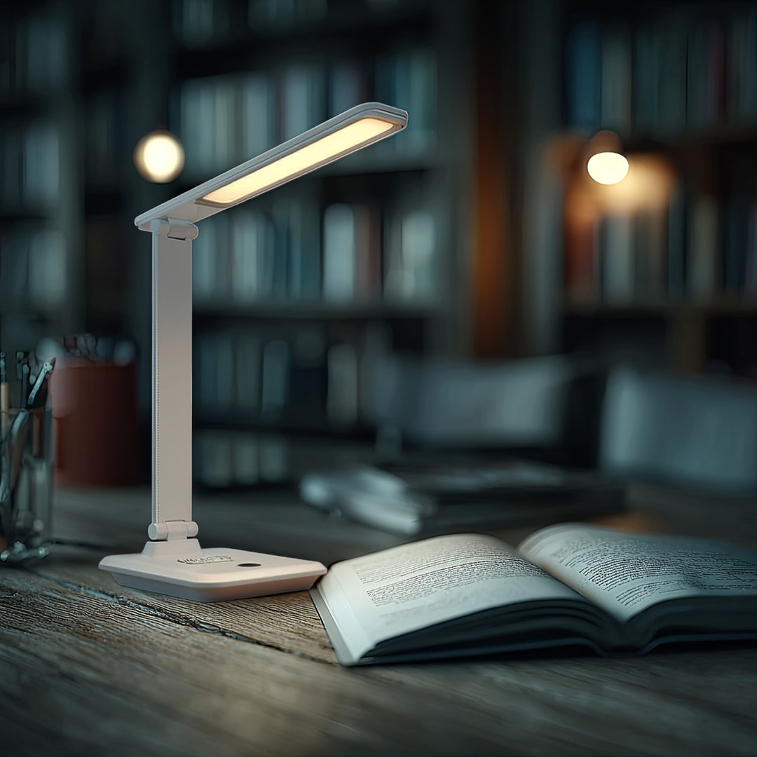 Maclean  MCE616W Lampada da tavolo LED dimmerabile Lampada da scrivania 9W con caricatore Qi a induzione