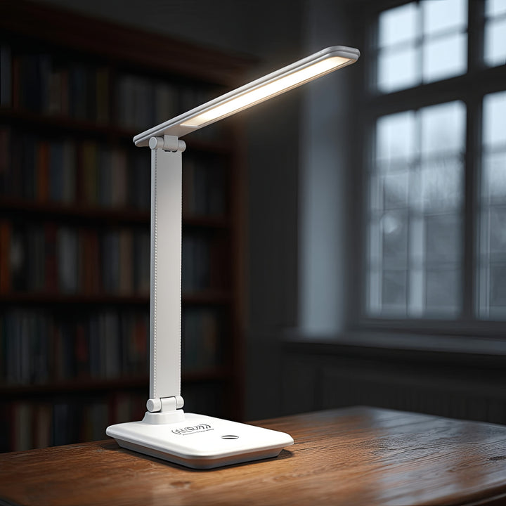 Maclean  MCE616W Lampada da tavolo LED dimmerabile Lampada da scrivania 9W con caricatore Qi a induzione