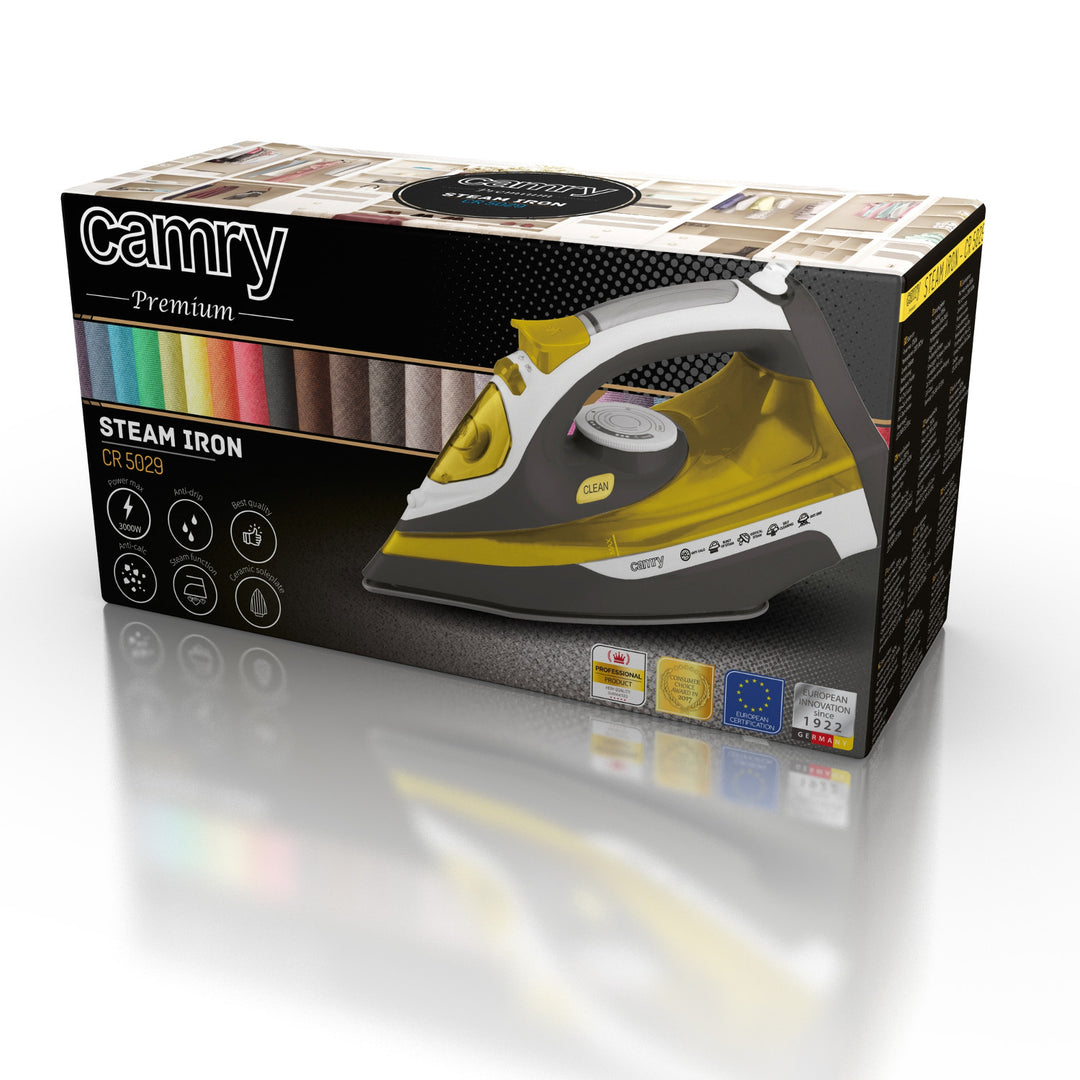 Camry CR 5029 Ferro da stiro 3000W - piastra in ceramica, funzione di pulizia automatica