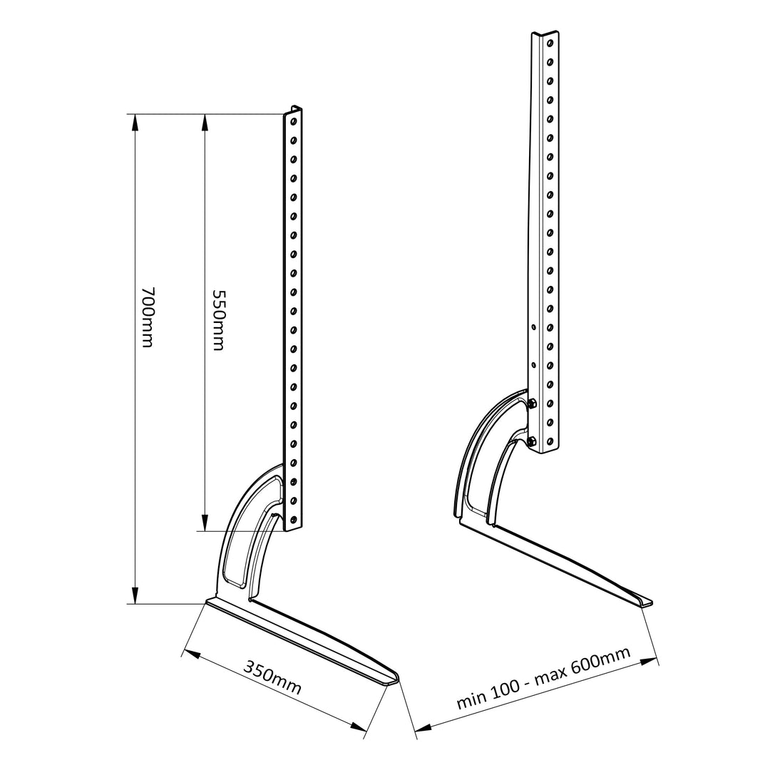 Supporto universale, piedini per TV Maclean, carico max. 50 kg, max. VESA 800x500, per TV 32-70", MC-954
