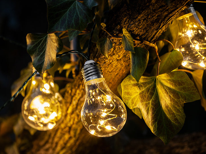Ghirlanda solare da giardino tracer 50 led 10 lampadine