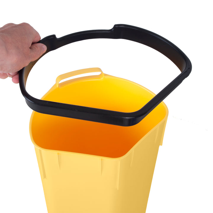 Cestino per rifiuti 40L Cestino a pedale Raccolta differenziata a 3 scomparti Sistema di separazione dei rifiuti Cestino interno in plastica a 3 scomparti