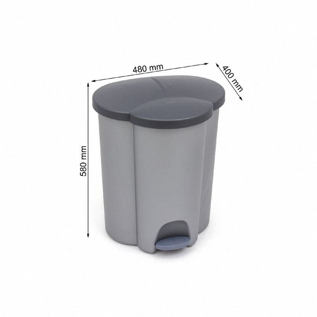 Cestino per rifiuti 40L Cestino a pedale Raccolta differenziata a 3 scomparti Sistema di separazione dei rifiuti Cestino interno in plastica a 3 scomparti
