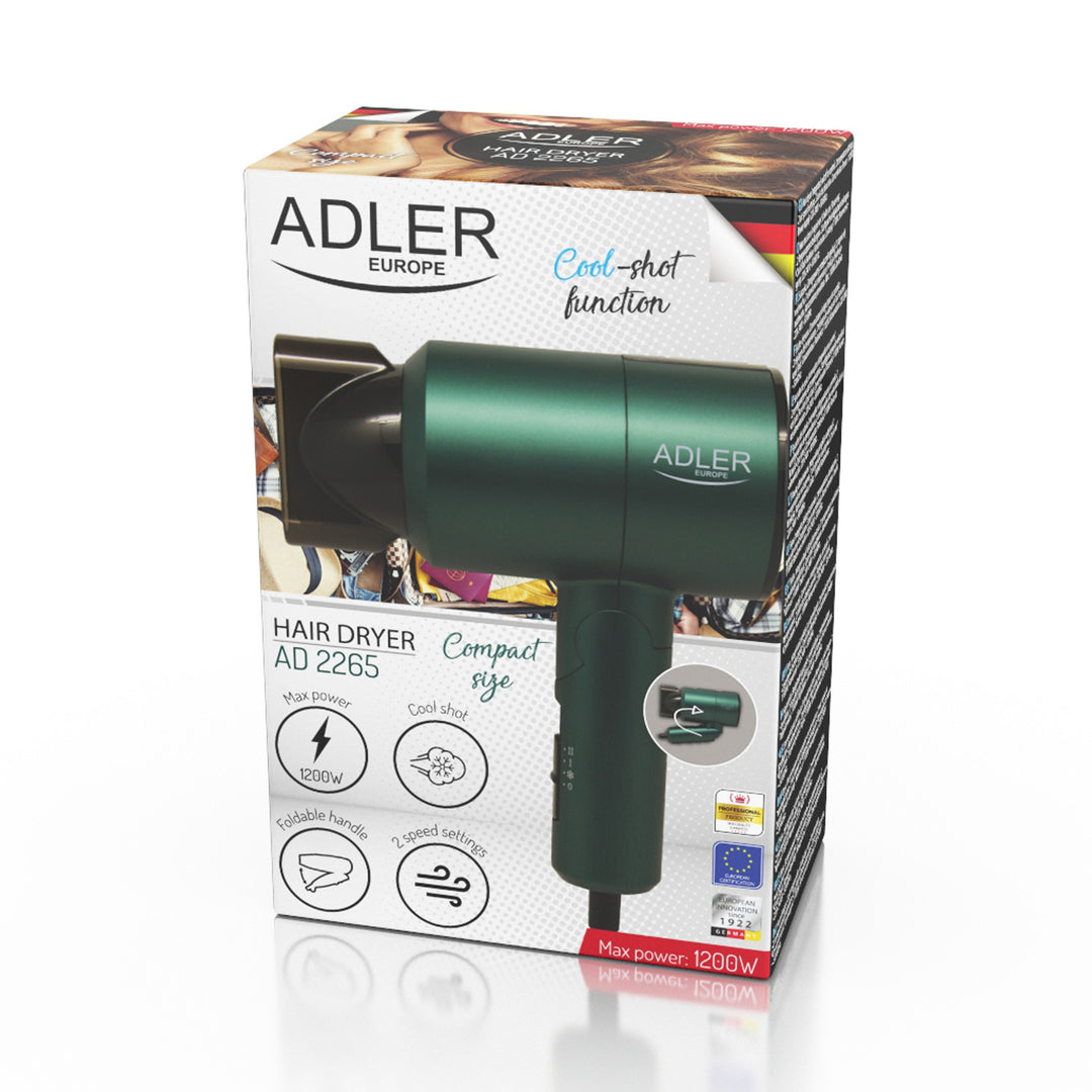 Piccolo essiccatore 1200W Adler AD 2265 con maniglia pieghevole
