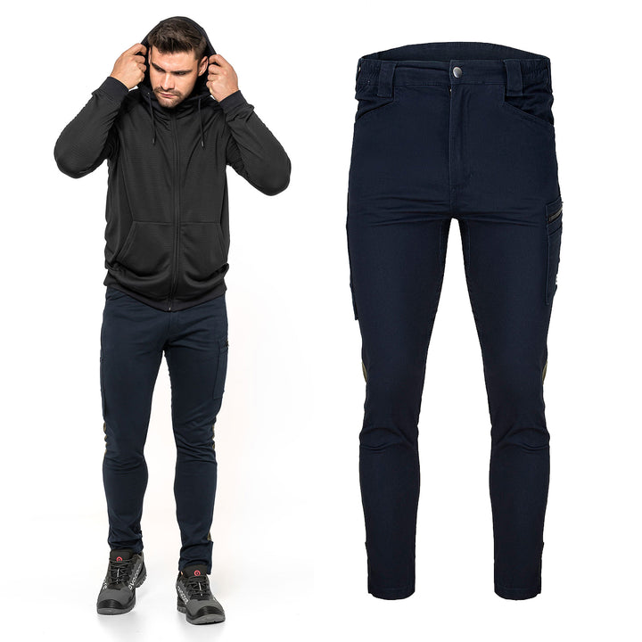 Pantaloni in vita TUBBOS in blu navy/oliva, taglia 54