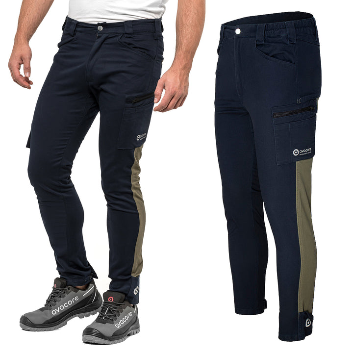 Pantaloni in vita TUBBOS in blu navy/oliva, taglia 58