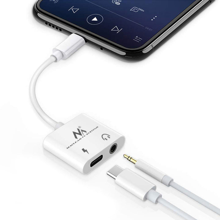Maclean, MCTV-848 Adattatore USB Tipo-C - mini jack da 3,5 mm con Power Delivery (PD) 30W