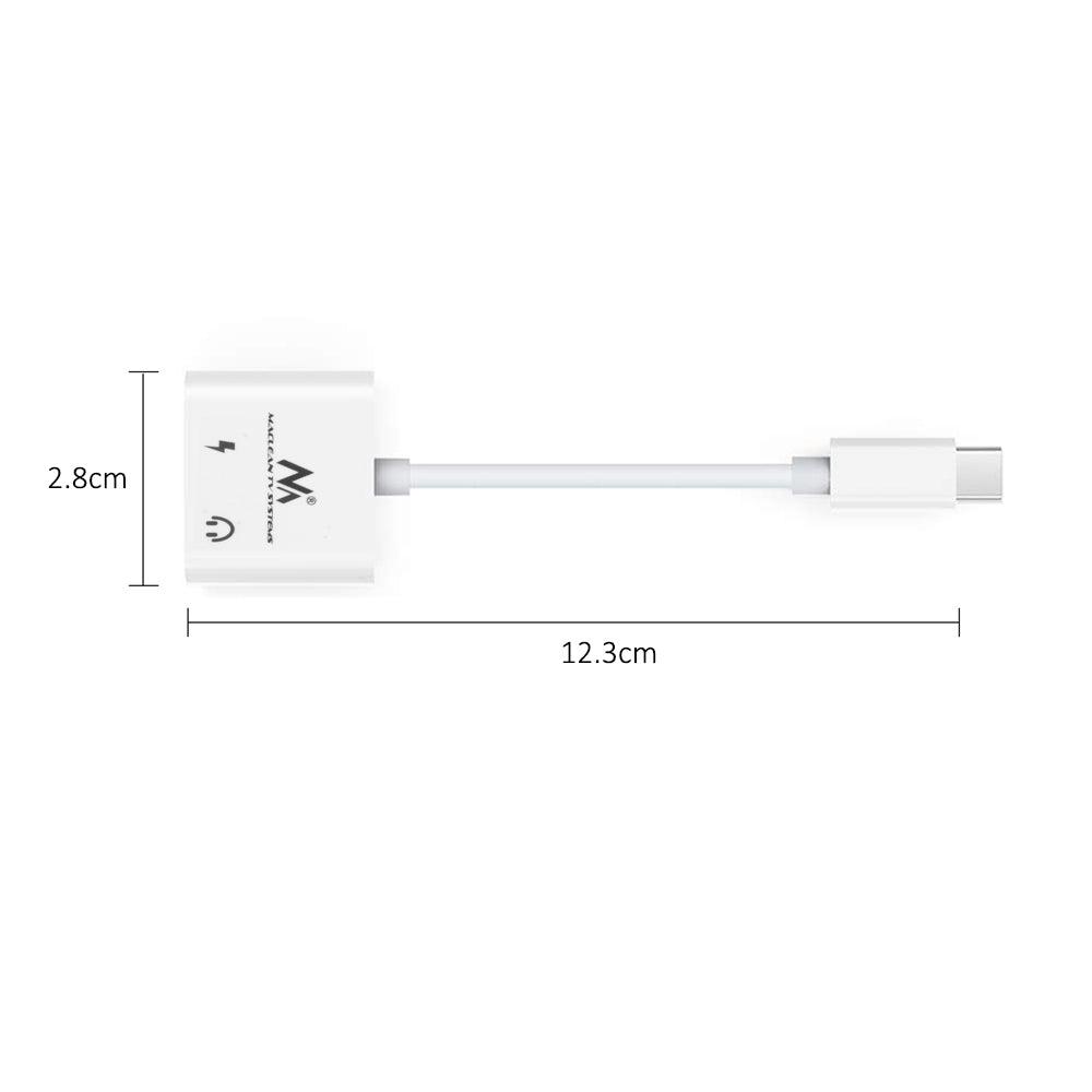 Maclean, MCTV-848 Adattatore USB Tipo-C - mini jack da 3,5 mm con Power Delivery (PD) 30W