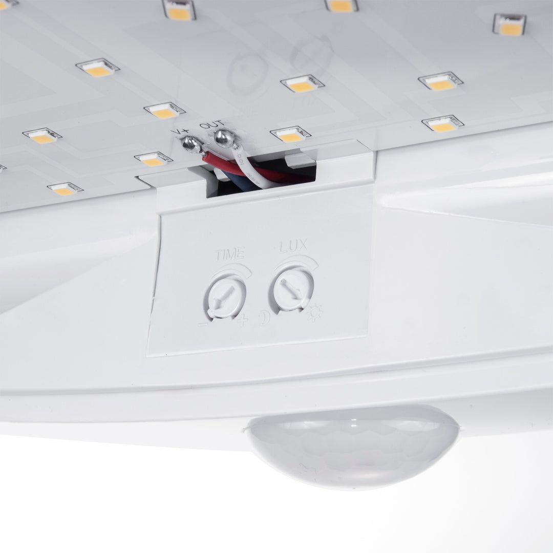 Maclean MCE357 W Lampada LED con rilevatore di movimento, ad infrarossi, bianca, 10W, IP44, bianco naturale (4000K), 900lm, diametro 25 cm