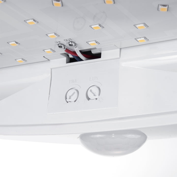Maclean MCE357 W Lampada LED con rilevatore di movimento, ad infrarossi, bianca, 10W, IP44, bianco naturale (4000K), 900lm, diametro 25 cm