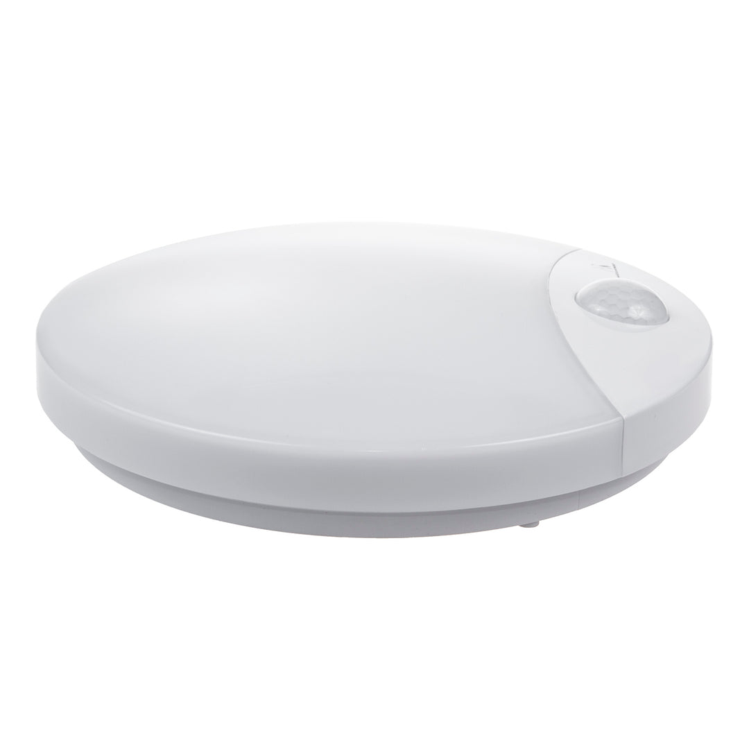 Maclean MCE357 W Lampada LED con rilevatore di movimento, ad infrarossi, bianca, 10W, IP44, bianco naturale (4000K), 900lm, diametro 25 cm