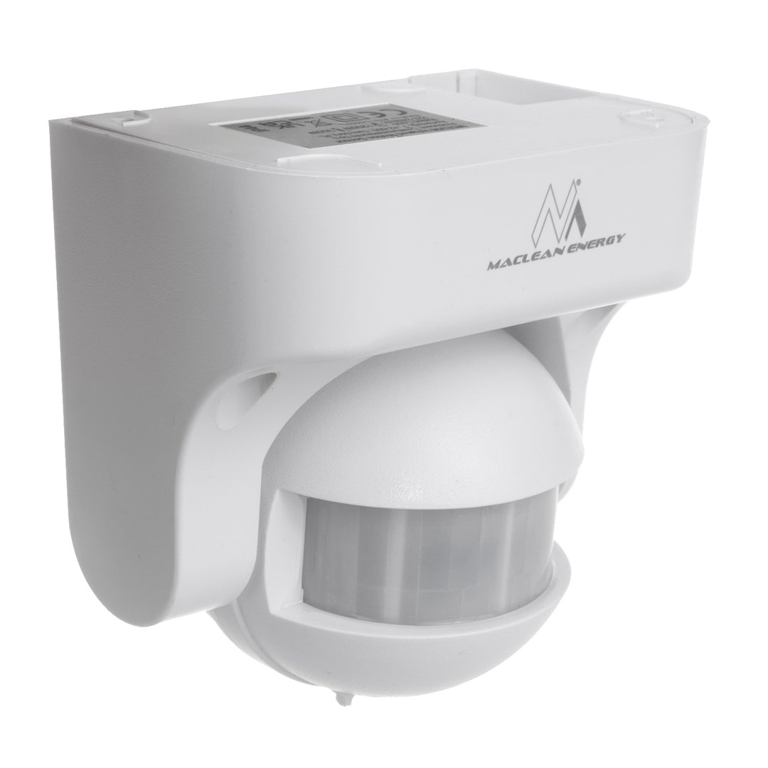 Maclean MCE358 W Rilevatore di movimento PIR, sencore crepuscolare , infrarosso, IP44, bianco, portata 12 m, carico massimo 800/1200 W,