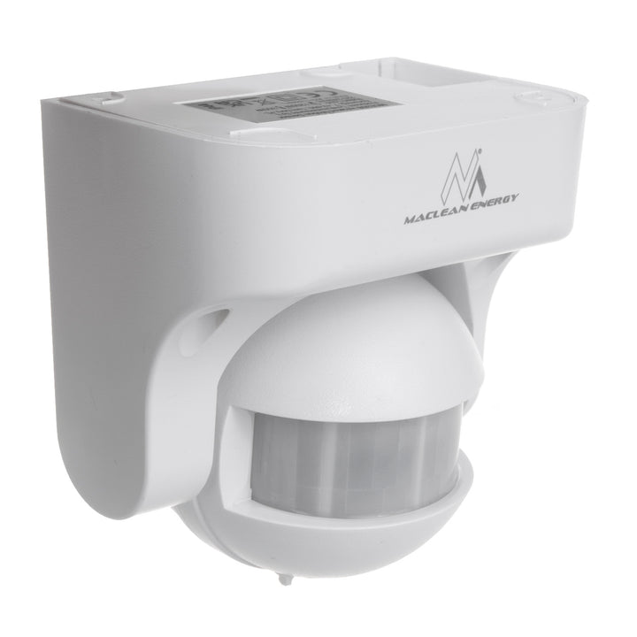 Maclean MCE358 W Rilevatore di movimento PIR, sencore crepuscolare , infrarosso, IP44, bianco, portata 12 m, carico massimo 800/1200 W,