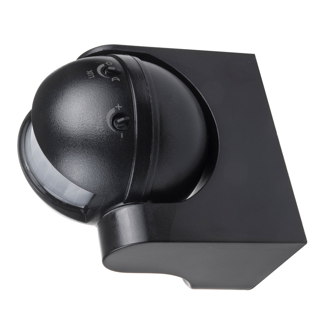 Maclean MCE358 B Rilevatore di movimento PIR , infrarosso, IP44, nero, portata 12 m, carico massimo 800/1200 W, da esterni