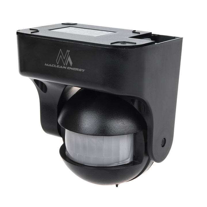 Maclean MCE358 B Rilevatore di movimento PIR , infrarosso, IP44, nero, portata 12 m, carico massimo 800/1200 W, da esterni