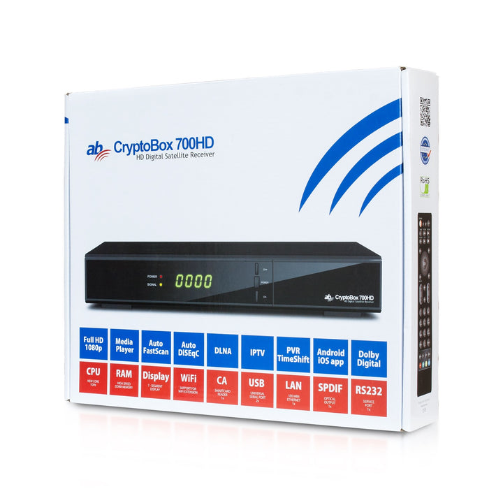 Ricevitore AB Crypto Box 700HD / Successore della linea di maggior successo di ricevitori satellitari AB CryptoBox