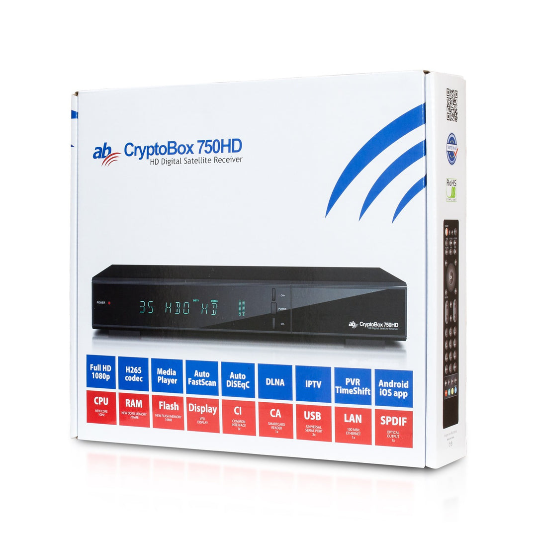 AB CryptoBox 750 ricevitore HD, Crypto Box, H.265 HEVC