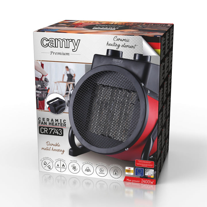 Camry CR 7743 Riscaldatore ceramico 2400W, regolazione dell'angolo di soffiaggio verticale Modalità Ventilatore