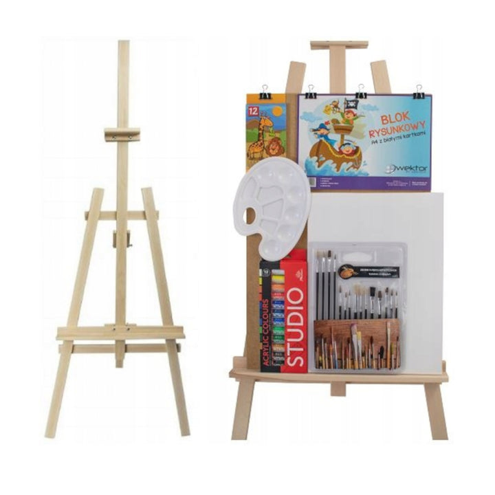Set da pittura grande-colori, pennelli, cavalletto