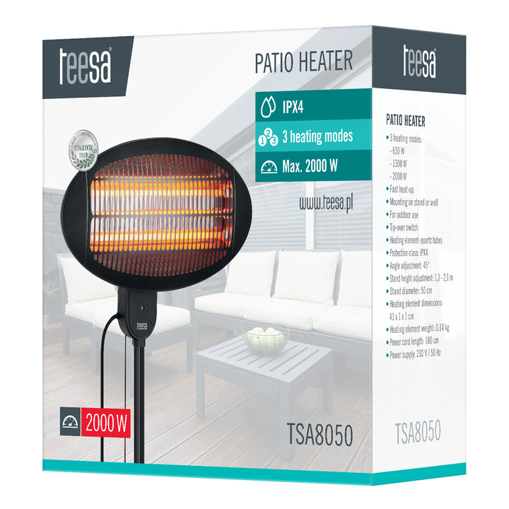 Riscaldatore elettrico a infrarossi per patio Teesa TSA8050