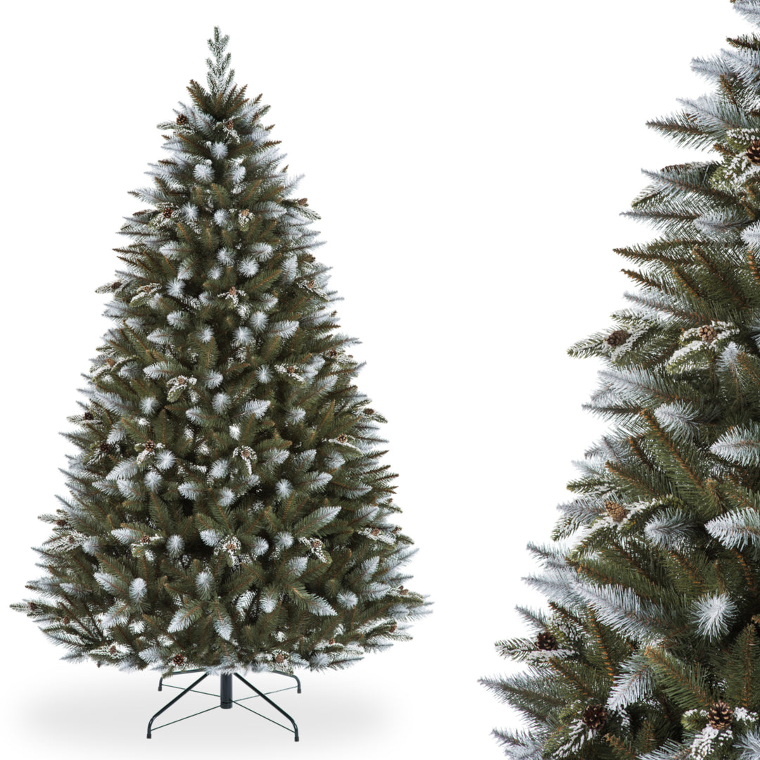 Albero di Natale in PVC Premium Abete innevato con rami in PE 250 cm