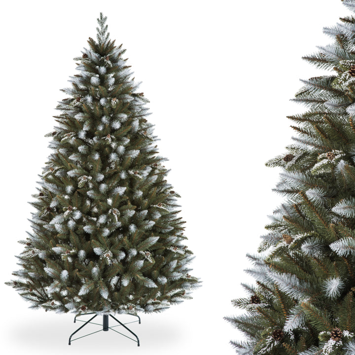 Albero di Natale in PVC Premium Abete innevato con rami in PE 250 cm