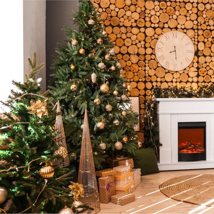Albero di Natale in PVC Premium Abete innevato con rami in PE 250 cm