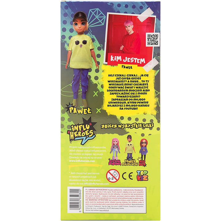 Bambola Influ Heroes Pawel Malinowski da 30 cm con accessori