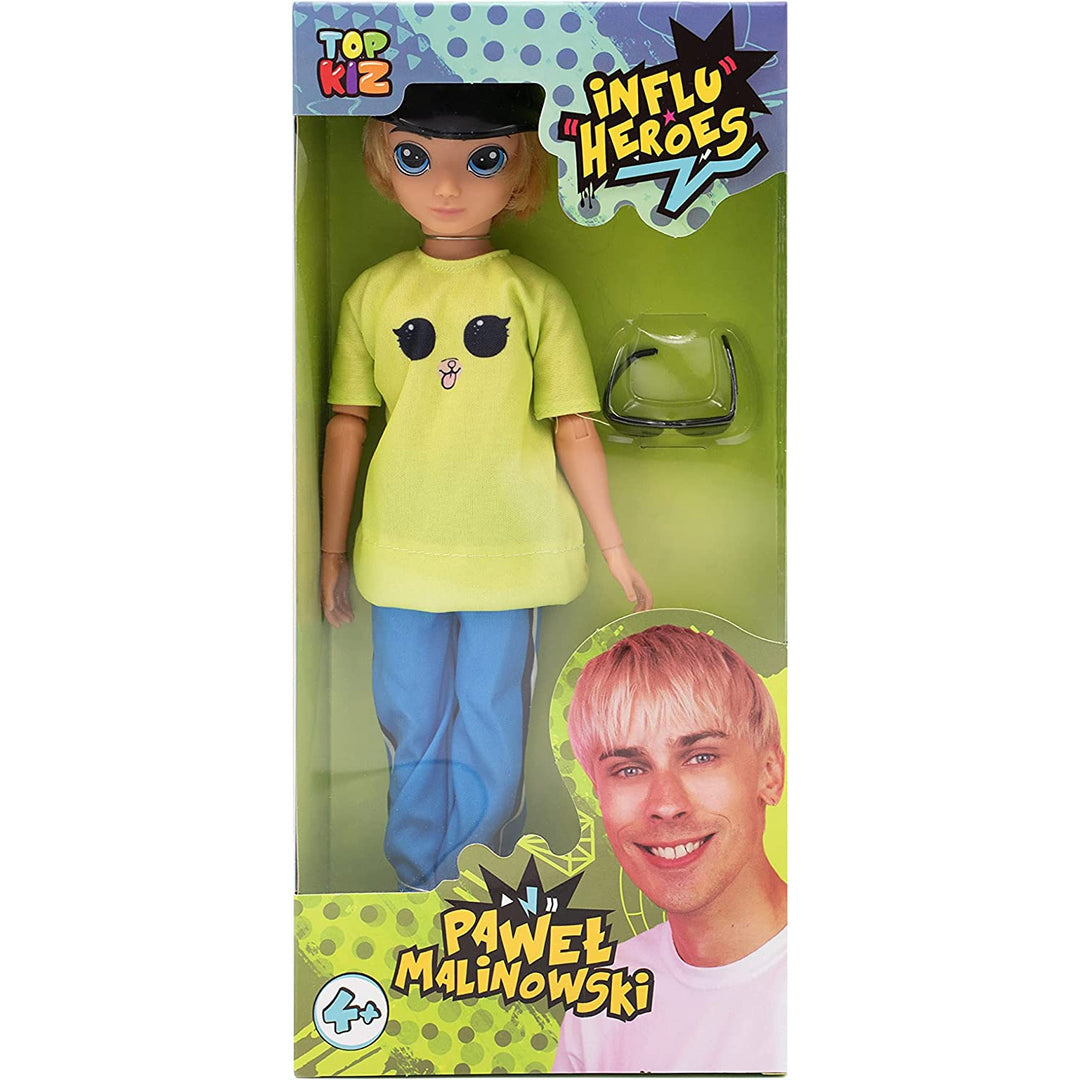 Bambola Influ Heroes Pawel Malinowski da 30 cm con accessori