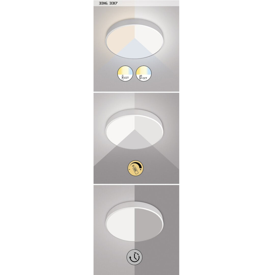 Lampada da soffitto Tesia, ind. Ceil.LED 60W, argento,Diametri 60cm - plafoniera da soffitto