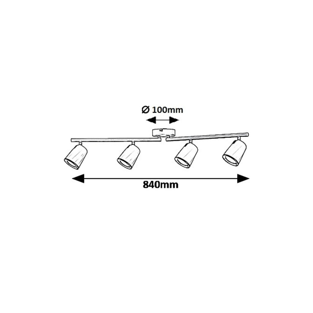 Faretto quadruplo Solange, spot,  LED 24W, bianco - lampada da soffitto bianca