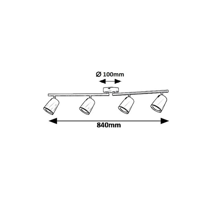 Faretto quadruplo Solange, spot,  LED 24W, bianco - lampada da soffitto bianca