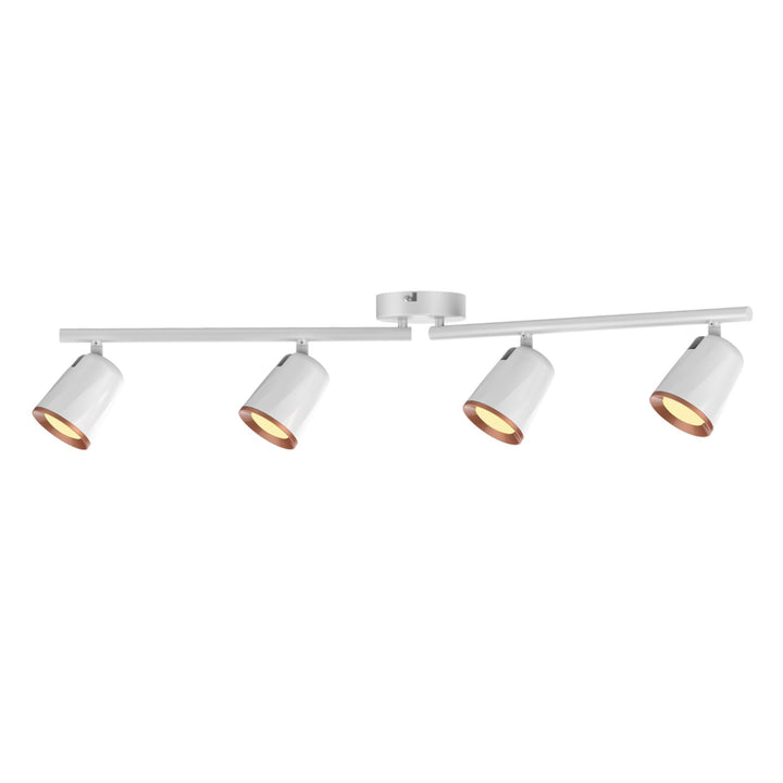 Faretto quadruplo Solange, spot,  LED 24W, bianco - lampada da soffitto bianca