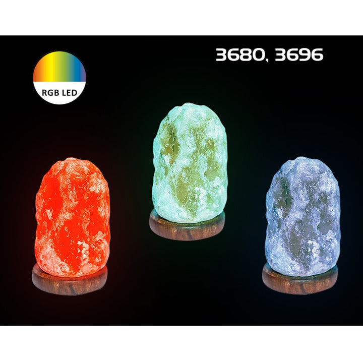 Wasabi, Lampada decorativa di sale LED RGB 1W marrone Luna