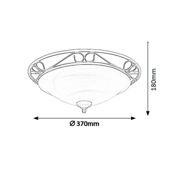 Lampada da soffitto  Athen da soffittoD37 E27 2x60W nero opaco