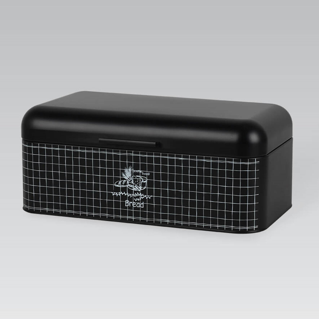 Maestro MR-1774 Portapane  con coperchio 42×24,8×16,5 cm Acciaio nero