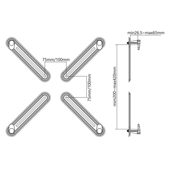 Maclean MC-899 Adattatore per schermi senza standard VESA , nero, 13"-27", 8 kg max