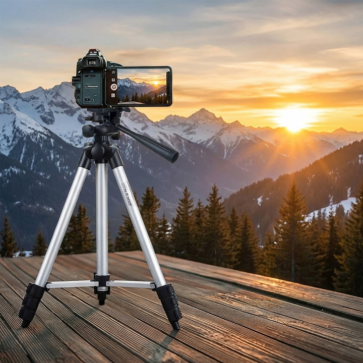 Maclean MC-164 Treppiede universale 1/4" , per fotocamere, videocamere, smartphone, luci anulari max. 1050 mm, max. 2 kg, MC-164