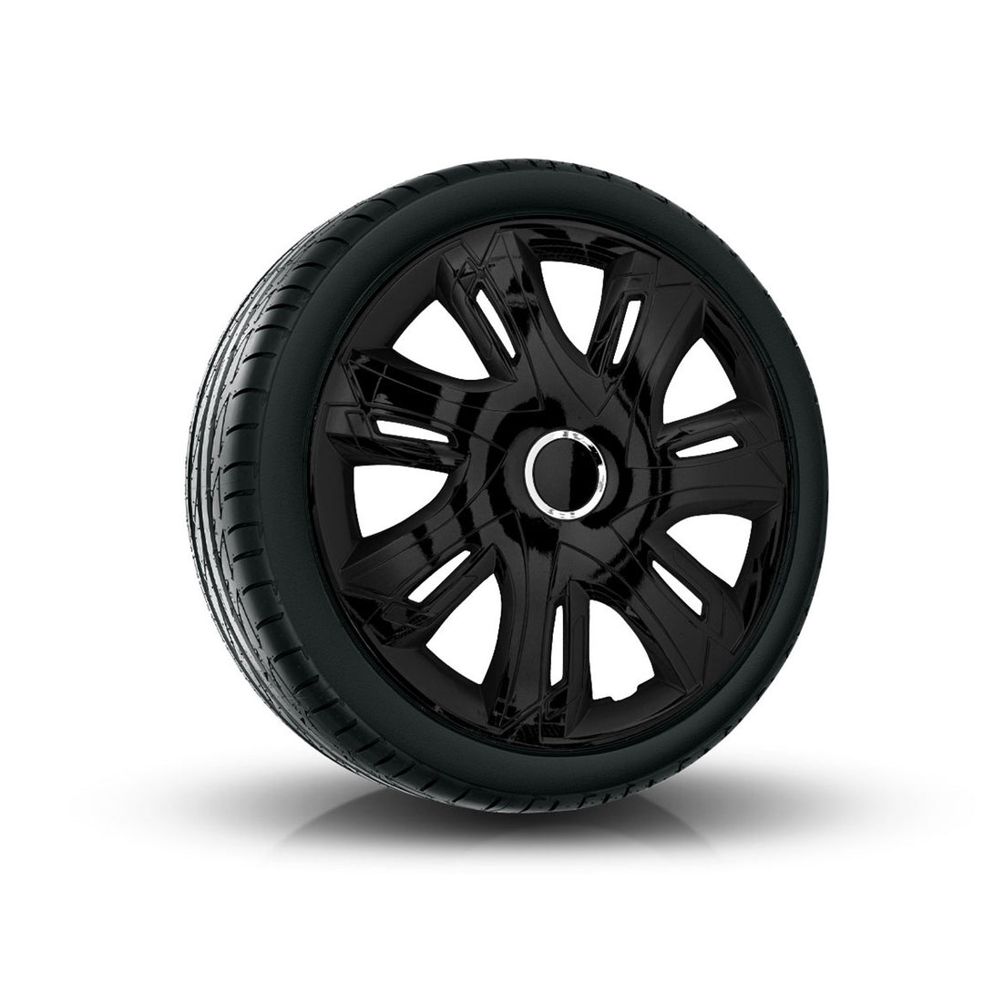 NRM Supernova Copricerchi verniciato nero16" per cerchi in Acciaio Coprimozzi universali Set di 4 pz