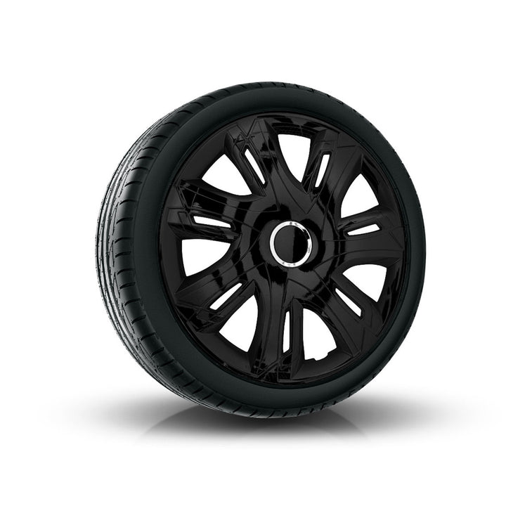 NRM Supernova Copricerchi verniciato nero16" per cerchi in Acciaio Coprimozzi universali Set di 4 pz
