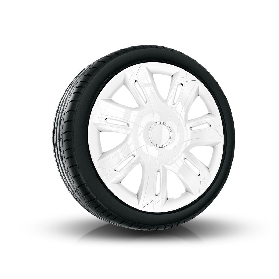 NRM Supernova Copricerchi verniciato bianco 14" per cerchi in Acciaio Coprimozzi universali Set di 4 pz
